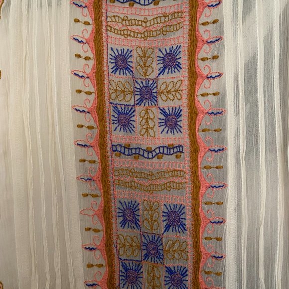 Free People | All Your Feelings | Sheer Blouse | Embroidered | XS - Picture 6 of 10